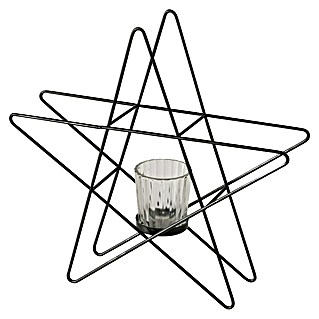 Boltze Kerzenständer Stoka (Schwarz, L x B x H: 29 x 7 x 27,5 cm)
