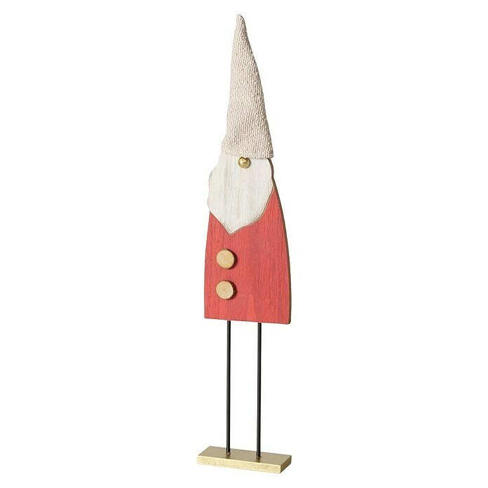 Boltze Dekofigur Gomas (L x B x H: 13 x 6 x 64 cm, Holz, Zwerg, Rot) | BAUHAUS