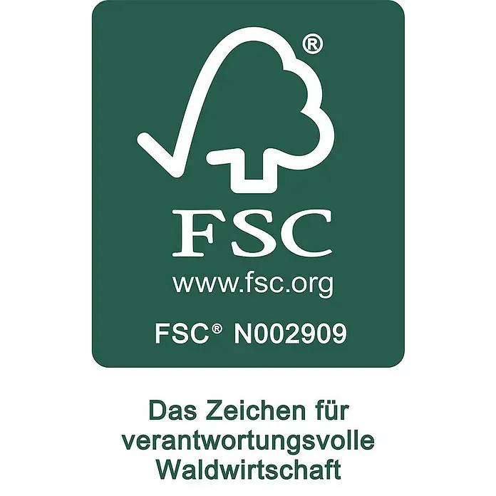 Kai Wiechmann Marktschirm - Rot|Bordeaux|Bordeauxrot|Weinrot - Das FSC-Logo, ein Zeichen für verantwortungsvolle Waldwirtschaft, mit dem stilisierten Baum und der Aufschrift FSC www.fsc.org.