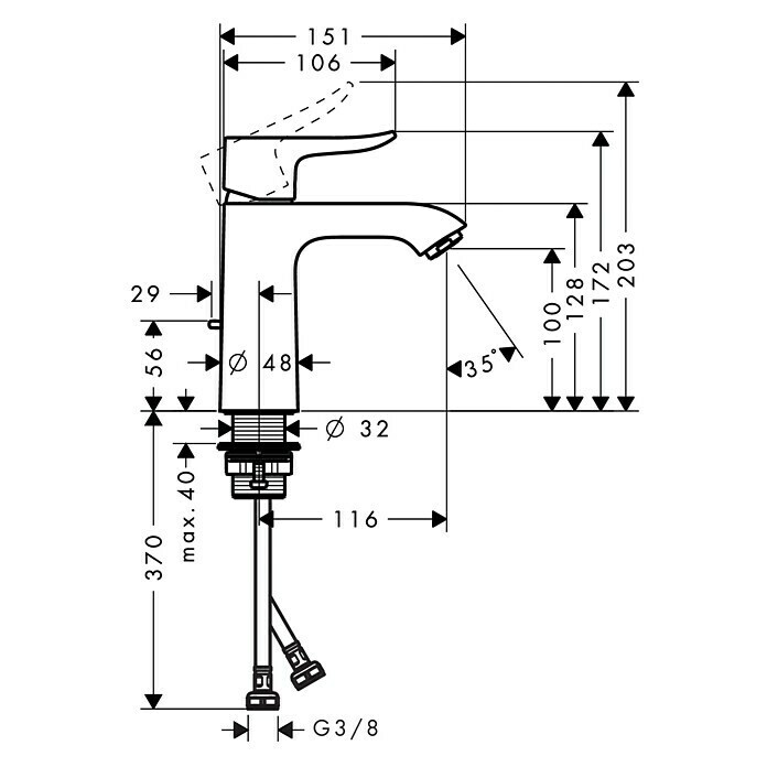 Hansgrohe Metris Waschtischarmatur 110 (Chrom, Glänzend)