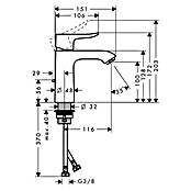 Hansgrohe Metris Waschtischarmatur 110 (Chrom, Glänzend)