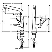 Hansgrohe Metris Select Spültischarmatur 320 (Chrom, Glänzend, Hoher Auslauf)