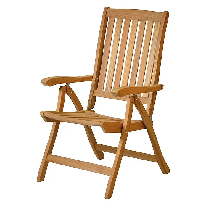 Kai Wiechmann Gartenstuhl - Teakholz, Klappbar, Naturbelassen, B x T x H: 59 x 69 x 105 cm - Eleganter Teakholz-Gartenstuhl mit Armlehnen, ideal für entspannte Stunden im Freien. Langlebiges und stilvolles Design für Ihren Garten.