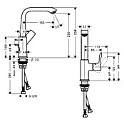 Hansgrohe Metris Waschtischarmatur 230 (Chrom, Glänzend)