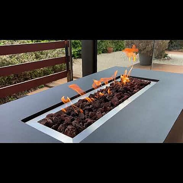 Nora Flames Brasero de gas Misti (L x An x Al: 140 x 70 x 58 cm, Acero) | BAUHAUS