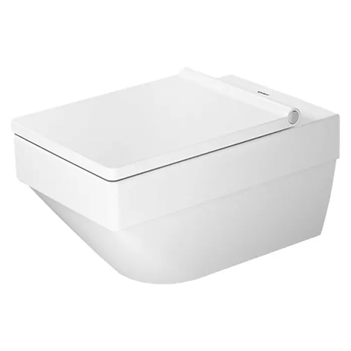 Duravit Vero Air Wand-WC Typ 1 - Spülrandlos, Ohne Spezialglasur, Spülform: Tief, WC Abgang: Waagerecht, Weiß - Abgebildete weiße Wandtoilette mit rechteckigem Design und glatten Oberflächen für ein modernes Badezimmer.