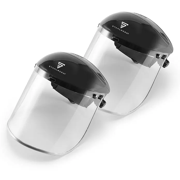 STAHLWERK Schutzhelm 2 x Gesichtsschutz mit Visier -  - Zwei STAHLWERK Gesichtsschirme für optimalen Schutz bei Arbeiten. Die Visiere bieten klare Sicht und hohen Tragekomfort.