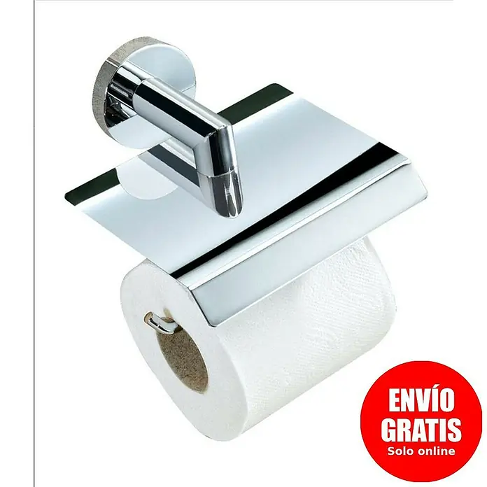 Bath Stage B-Good Portarrollos papel higiénico - Con tapa, Cromo, Brillante - Portarrollos de papel higiénico cromado con un diseño moderno. Práctico y elegante para cualquier baño.