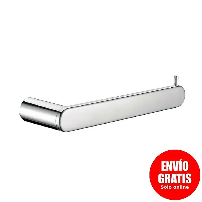 Bath Stage B-Moon Toallero de anilla - Cromo, Ancho: 22 cm, Brillante - Imagen de un portarrollos de papel higiénico cromado con un diseño moderno y minimalista. Ideal para un baño con estilo.