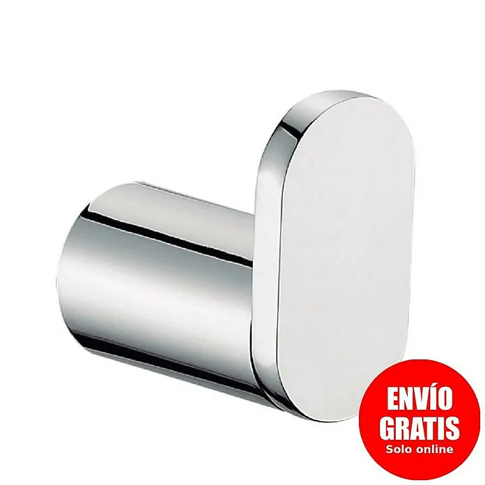 Bath Stage B-Moon Toallero de gancho - 1 ud., Cromo, Brillante - Moderno gancho individual cromado para montaje en pared para baños o guardarropas. Almacenamiento práctico y elegante.