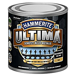 Hammerite Ultima Metall-Schutzlack (RAL 9005, Tiefschwarz, 250 ml, Matt, Wasserbasiert)