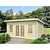 Palmako Caseta de jardín (Madera, 14,2 m², Espesor de pared: 44 mm, Natural)