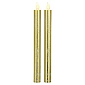 LED-Stabkerzen (Ø x H: 2 x 25 cm, Rot/Gold, 2 Stk.) | BAUHAUS