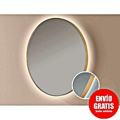 Bath Stage Espejo con luz B-960 (Diámetro: 60 cm, Oro viejo, Blanco frío) | BAUHAUS