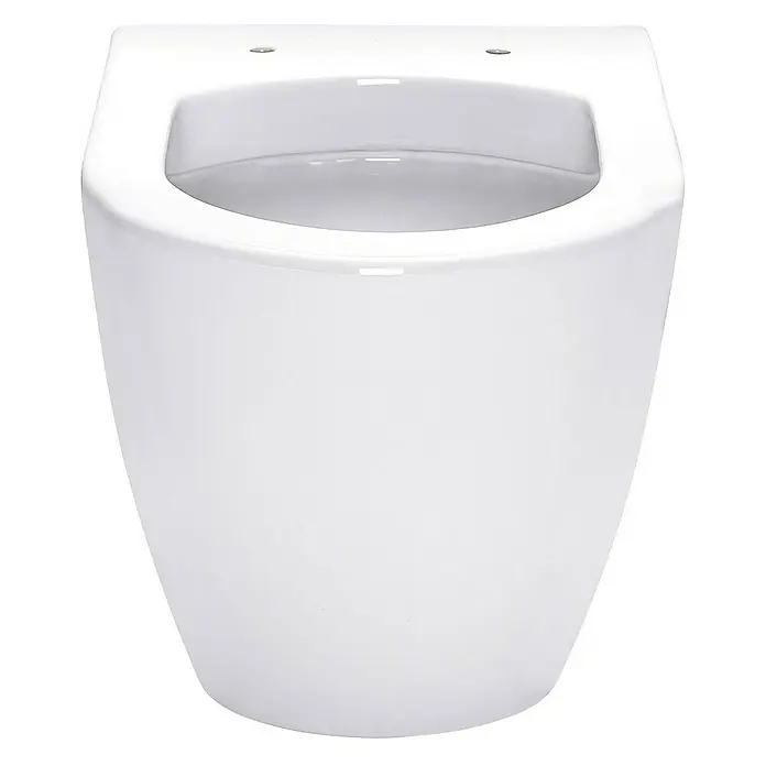 SCHÖNER WOHNEN-Kollektion Wand-WC Hänge-WC Antus Spülrandlos Weiß - Spülrandlos, Spülform: Tief, WC Abgang: Waagerecht, Weiß - Bild einer weißen, wandhängenden Toilette mit einem modernen Design. Sanitärobjekt für Badezimmer mit sauberer Ästhetik.