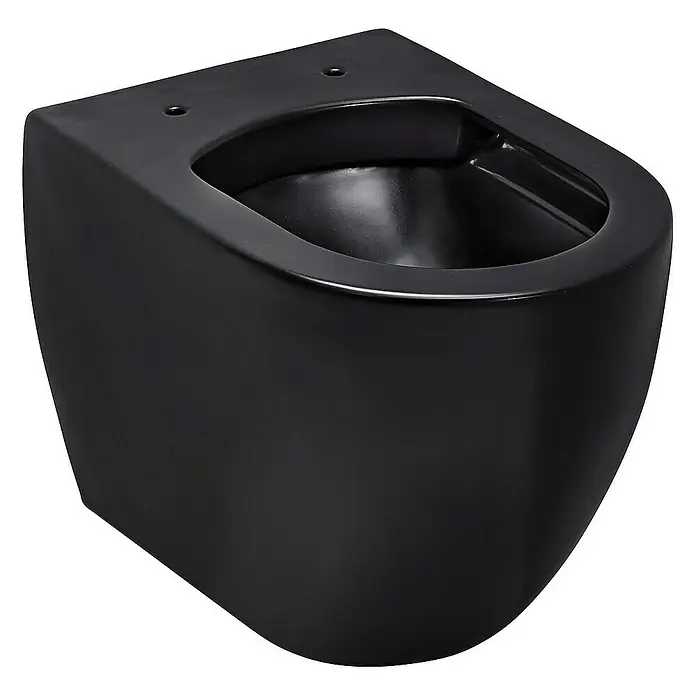 SCHÖNER WOHNEN-Kollektion Wand-WC Hänge-WC Antus Spülrandlos Mattschwarz - Spülrandlos, Spülform: Tief, Mattschwarz - Schwarzes, wandhängendes WC-Becken in modernem Design. Ideal für stilvolle Badezimmer. Hochwertige Keramik sorgt für Langlebigkeit.