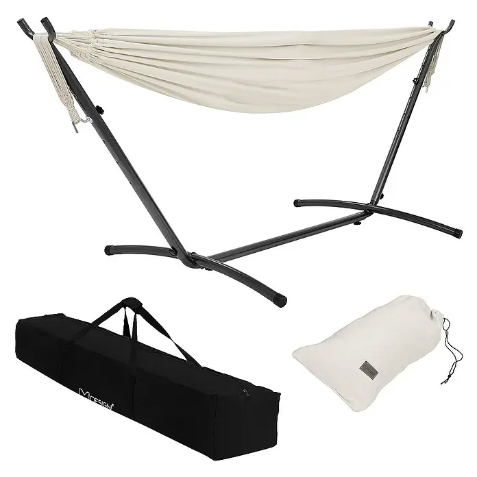 ML-Design Hngematte XXL Hngesessel Beige mit Tragetasche und Stnder fr  Garten/Balkon online kaufen bei BAUHAUS
