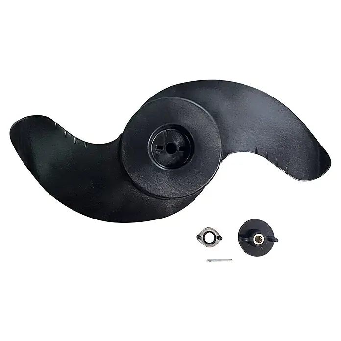 Talamex Propeller-Set TM30/40 - Passend für: Talamex Elektro-Außenbordmotoren TM 30 & TM 40 - Schwarzer Bootsmotorpropeller mit zwei Blättern und zugehörigen Befestigungsteilen für sichere Montage.