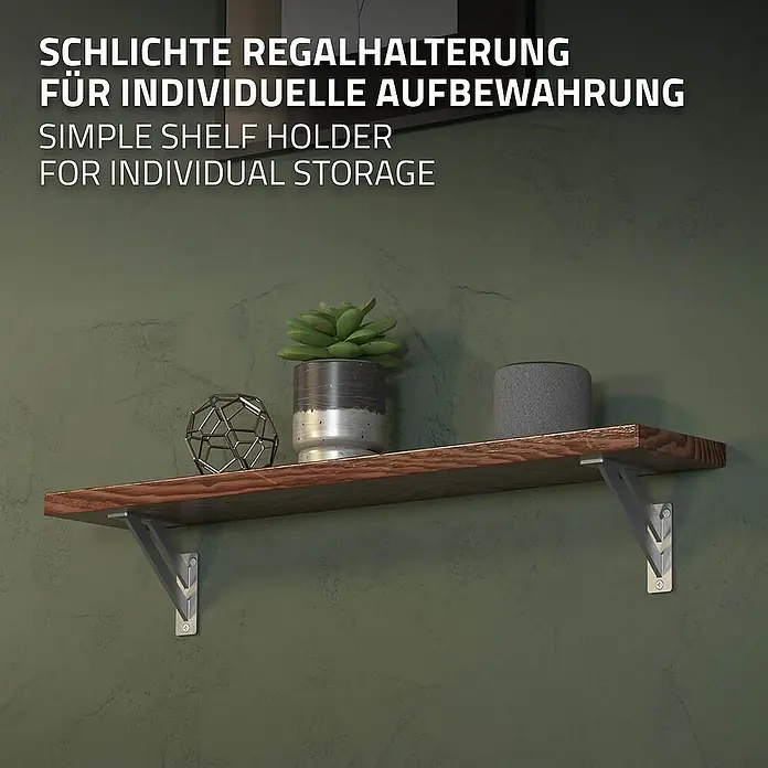 ML-Design Metallregal Wandkonsole Silber Regalstütze Wandregal Regalwinkel Regalhalterungen - H x B x T: 12 x 3 x 3 cm, Aufstellen, Silber - Schlichte Regalböden mit Halterung für die individuelle Aufbewahrung. Ideal für Wohnzimmer, Küche oder Büro.