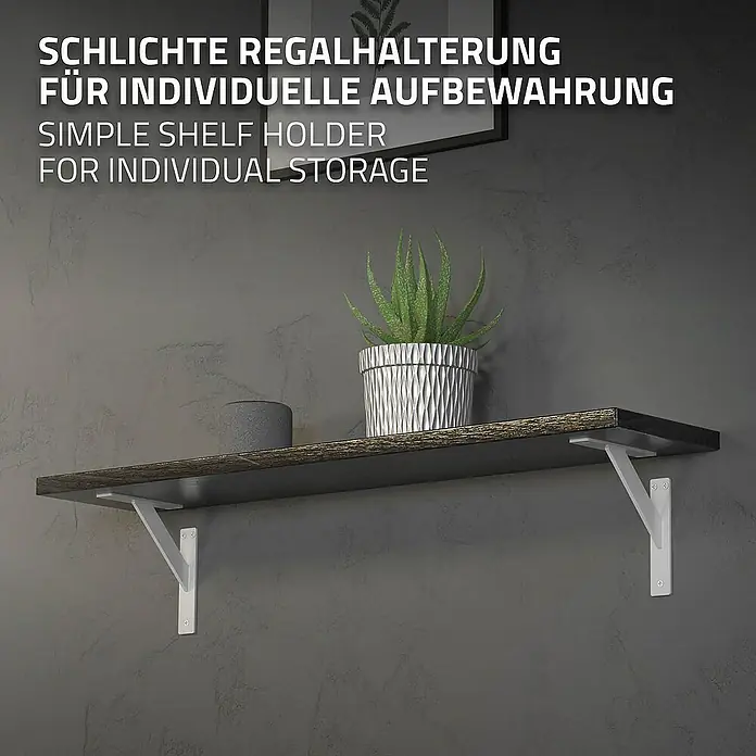 ML-Design Metallregal Regalwinkel Weiß Regalstütze Wandkonsole Wandhalterung - Aufstellen, Weiß - Schlichte Regalkonsole aus Metall. Ideal für individuelle Aufbewahrung. Robust und einfach zu montieren, für ein modernes Ambiente.