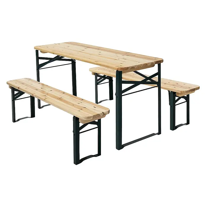 ML-Design Kinder-Picknicktisch Garten Sitzgruppe für Kinder, Braun, Tannenholz, massiv, mit 4 Plätzen - Braun, Dunkelgrün, Holz - Festzeltgarnitur mit Holztischplatte und zwei Bänken mit robustem Gestell für den Garten oder die Terrasse.