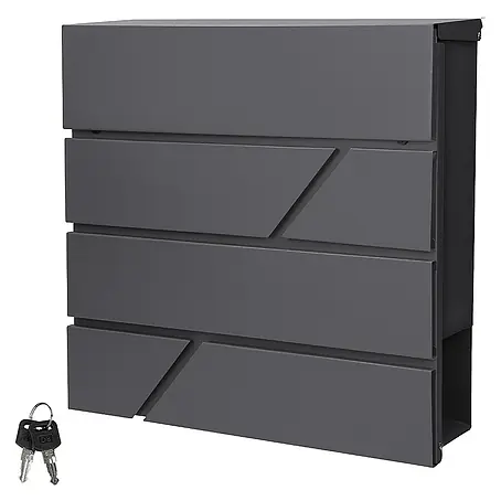 ML-Design  Wandbriefkasten Standbriefkasten mit Zeitungsfach inkl. 2 Schlüssel Stahl