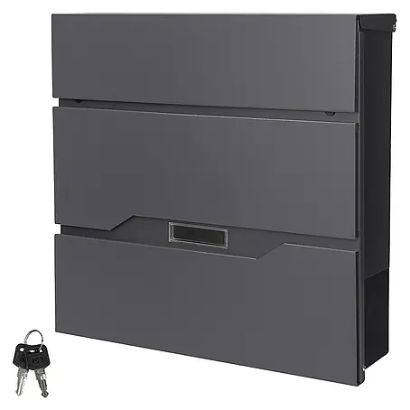 ML-Design  Wandbriefkasten Standbriefkasten mit Zeitungsfach inkl. 2 Schlüssel Stahl