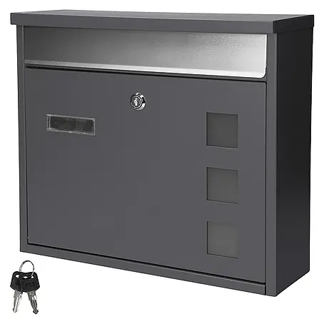ML-Design  Wandbriefkasten Standbriefkasten inkl. 2 Schlüssel Stahl