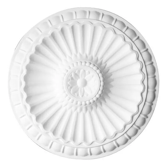Rosette Classic Style K 6 - Durchmesser: 28 cm, Expandiertes Polystyrol (EPS), Modern, Weiß - Vorderansicht