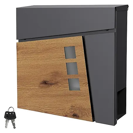 ML-Design  Wandbriefkasten Mailbox Wandbriefkasten mit Zeitungsrolle für Wandmontage