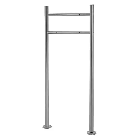 ML-Design  Standbriefkasten Silber Höhe 120 cm Freistehend Halterung für Briefkasten