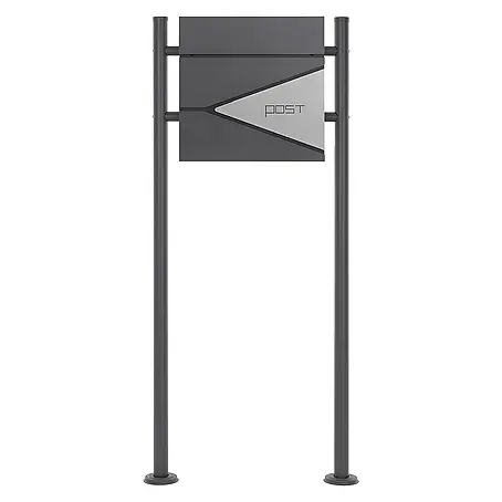 ML-Design  Standbriefkasten Briefkastenanlage mit Ständer Anthrazit 120cm Mailbox mit Pfosten
