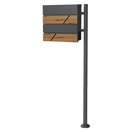 ML-Design  Standbriefkasten Briefkastenanlage mit Ständer Anthrazit 120cm Mailbox mit Pfosten