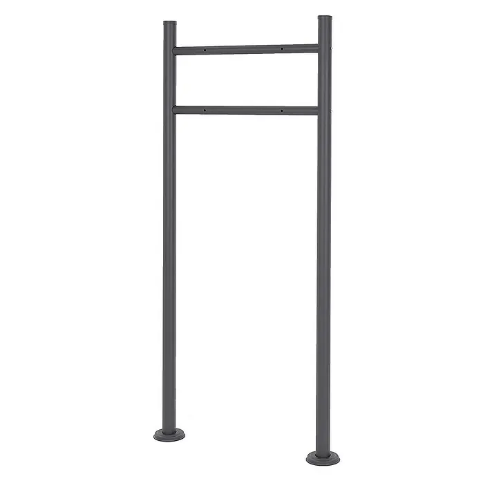 ML-Design Standbriefkasten Anthrazit rund Höhe 120 cm Freistehend Halterung für Briefkasten - L x B x H: 9 x 55 x 120 cm, Anthrazit, Edelstahl - Metallischer Fahrradständer zur sicheren Aufbewahrung von Fahrrädern im öffentlichen Raum, robust und langlebig.