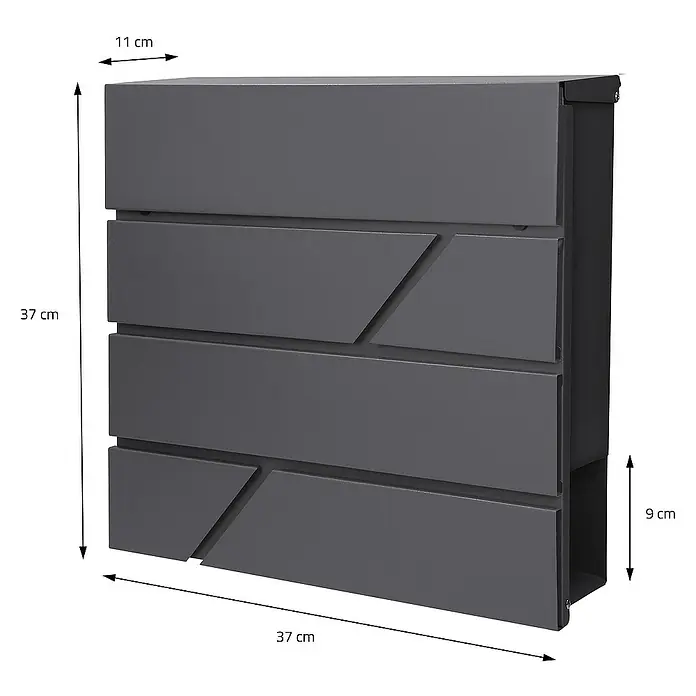 ML-Design Standbriefkasten Briefkastenanlage mit Ständer Anthrazit 120cm Mailbox mit Pfosten - L x B x H: 17 x 42,5 x 120 cm, Anthrazit, Edelstahl - Elegante, anthrazitfarbene Briefkasten mit modernem Design. Abmessungen: 37 x 37 x 11 cm, Einwurfschlitz: 9 cm.