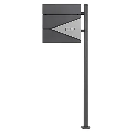 ML-Design  Standbriefkasten Briefkastenanlage mit Ständer Anthrazit 120cm Mailbox mit Pfosten