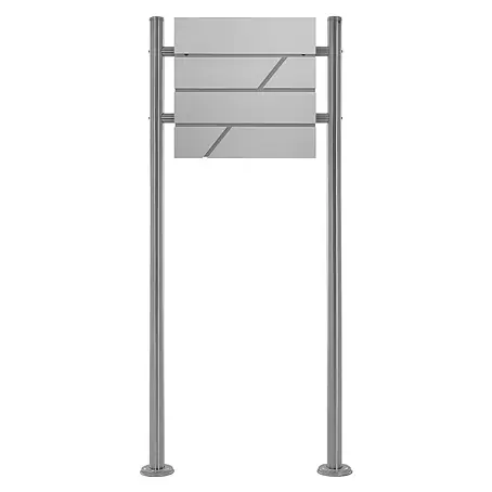 ML-Design  Standbriefkasten Briefkastenanlage mit Ständer Silber 120cm Mailbox mit Pfosten