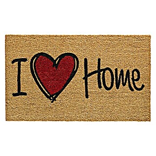 Kokosov predpražnik Ruco Print (I love home, Rjava, 45 x 75 cm)