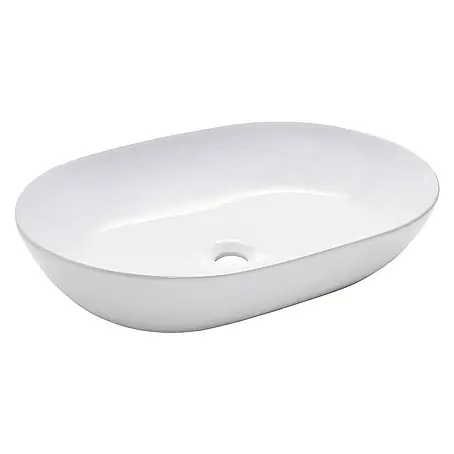 SCHÖNER WOHNEN-Kollektion  Aufsatzwaschbecken Aufsatz-Waschbecken Sati 60 cm x 42 cm Weiß