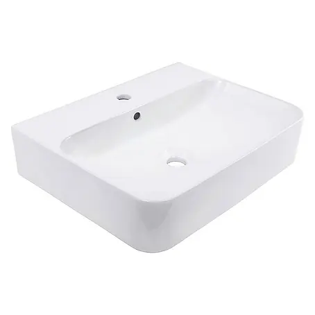 SCHÖNER WOHNEN-Kollektion  Aufsatzwaschbecken Aufsatz-Waschbecken Dara 60,5 cm x 47 cm Weiß