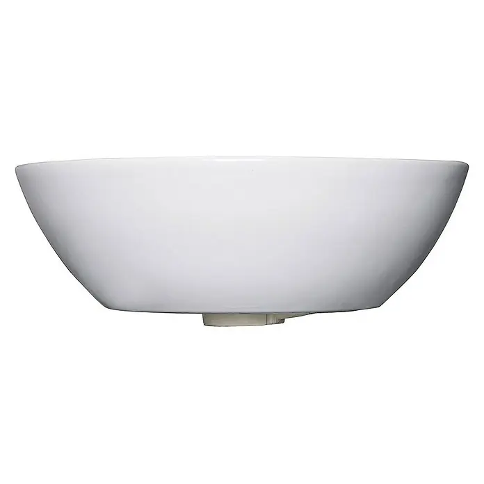 SCHÖNER WOHNEN-Kollektion Aufsatzwaschbecken Aufsatz-Waschbecken Beco 38 cm Weiß - 38 x 38 cm, Ohne Spezialglasur, Hahnloch: Ohne, Mit Überlauf, Weiß - Nahaufnahme einer eleganten, weißen Keramik-Waschbecken-Aufsatzschale, die modernes Design und Funktionalität vereint.