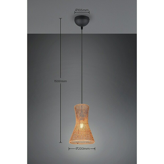 Trio Lighting Lámpara colgante Bijou (10 W, L x An x Al: 20 x 20 x 150 cm, Marrón, E27, 1 ud.) | BAUHAUS