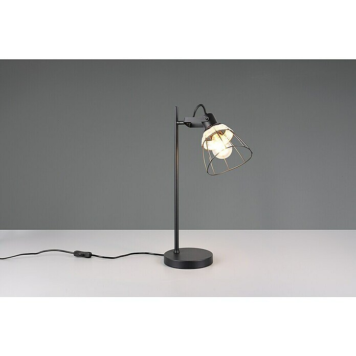 Trio Lighting Lámpara de sobremesa redonda Jerome (10 W, Ø x Al: 16 x 50 cm, Negro, E27) | BAUHAUS