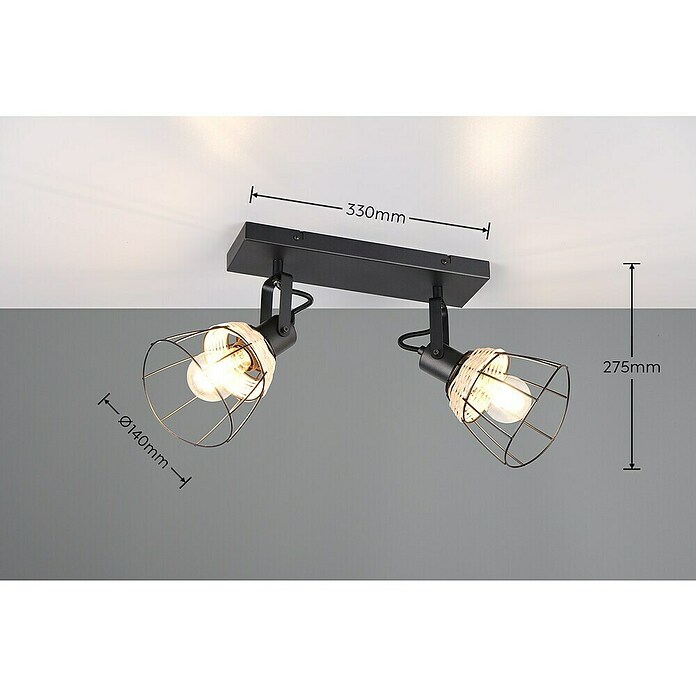 Trio Lighting Regleta Jerome (20 W, Negro, E27) | BAUHAUS