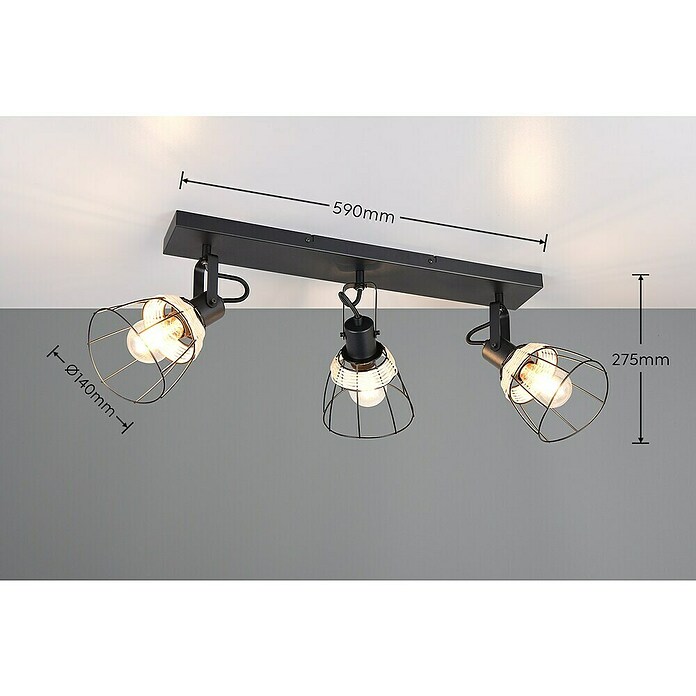 Trio Lighting Regleta Jerome (30 W, Negro, E27) | BAUHAUS