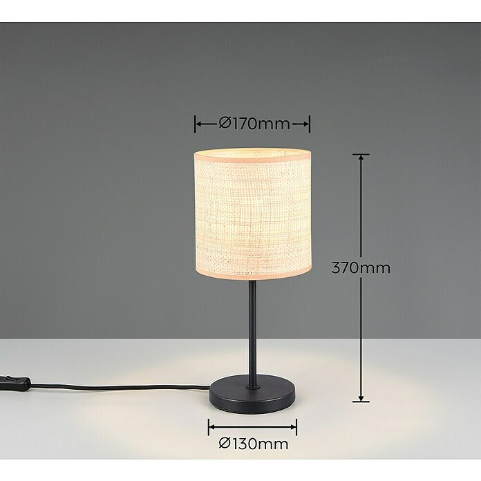 Trio Lighting Lámpara de sobremesa redonda Aimee (10 W, Ø x Al: 17 x 37 cm, Beige, E27) | BAUHAUS