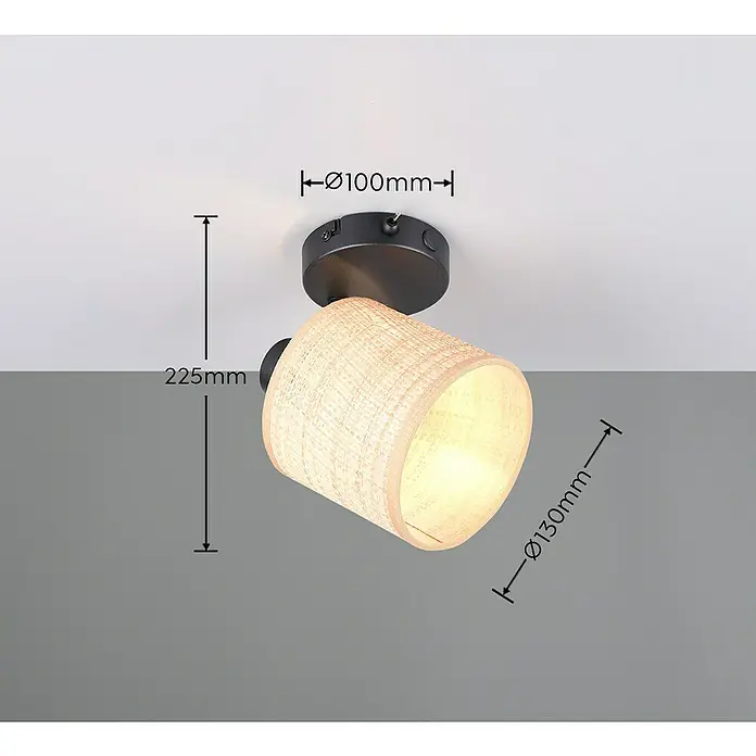 Trio Lighting Foco de pared Aimee - 20 W, L x An x Al: 13 x 10 x 25 cm, Beige, E14 - Un aplique de pared o lámpara de techo ajustable con una pantalla de madera clara que ofrece una iluminación cálida.