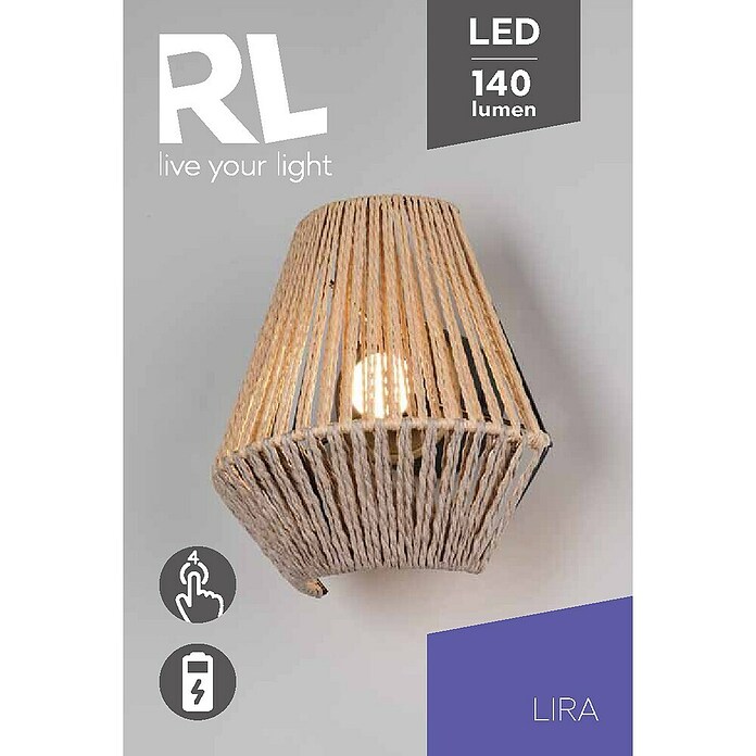 Trio Lighting Aplique de pared LED Lira (1,5 W, L x An x Al: 13 x 18,5 x 19 cm, Beige, 140 lm) | BAUHAUS