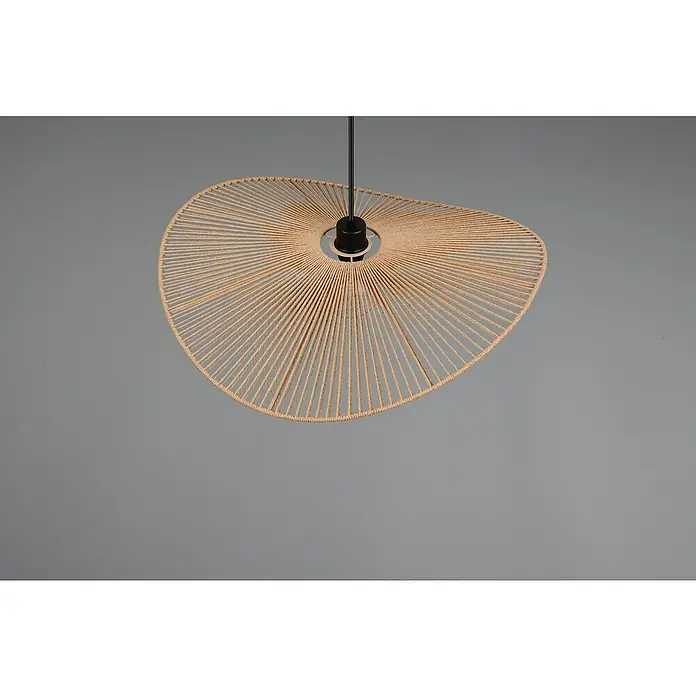 Trio Lighting Lámpara colgante redonda Laurine - 40 W, Ø x Al: 58 x 150 cm, Marrón, E17 - Esta lámpara colgante de cuerda es un verdadero reclamo visual. Proporciona una luz cálida y acogedora y encaja perfectamente en espacios modernos.