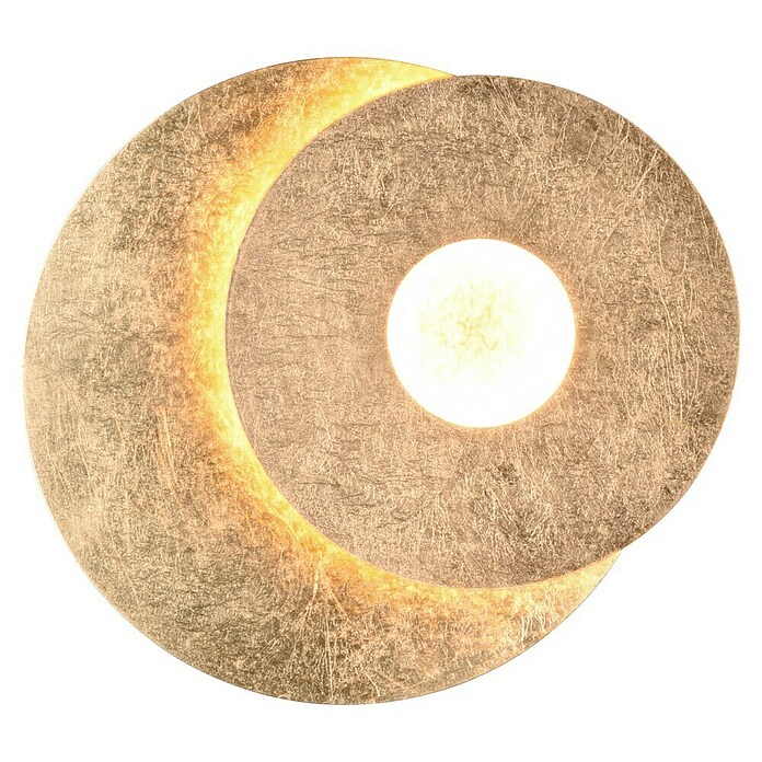 Reality Leuchten Okrugla zidna svjetiljka Leano  (Ø x V: 18 x 7,5 cm, Zlatna) | BAUHAUS
